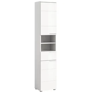 WELLTIME Capri Hochschrank 38 x 193 x 34 cm Weiß hochglanz Kunststoff/MDF