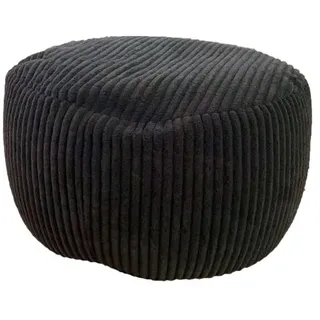 Relaxdays Pouf mit Cordbezug Schwarz
