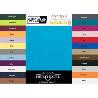 EXKLUSIV HEIMTEXTIL Jersey Spannbettlaken Premium Marke 60 x 120-70 x 135 cm 100% Baumwolle Öko - Tex Zertifiziert, Markenqualität, Matratzenhöhe bis 10 cm, Türkis