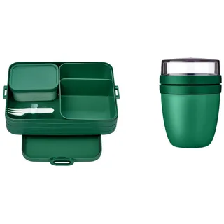 Mepal Lunch to go Set - Lunchbox Take A break Large mit Lunchpot - praktischer Müslibecher - Brotdose mit Fächern, geeignet für bis zu 8 But