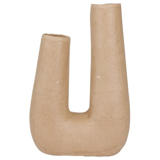 décopatch Dekovase Vase U-Form, wasserdicht Pappmaché 16,5 cm x 25 cm braun