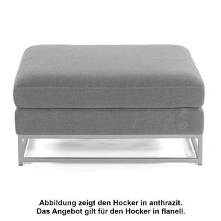 SonnenPartner Gartenlounge-Hocker Sonnenpartner Lounge-Hocker Unique Aluminium mit Kissen flanell