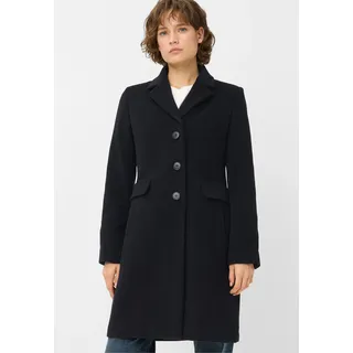 Fuchs Schmitt FUCHS SCHMITT, Damen, Gr. 38, schwarz (marine), Web, Obermaterial: 75% Wolle, 20% Polyamid, 5% Kaschmir, unifarben, regular fit ca. Mitte Wade, V-Ausschnitt, abgesteppte Kante, Mäntel, Reverskragen, Regular Fit, Pattentaschen