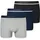 Boxershorts 3er Pack Blau Grau Schwarz XXL