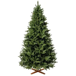 FairyTrees Weihnachtsbaum künstlich 180 cm Nordmanntanne Exklusiv 100% PE Künstlicher Tannenbaum, Naturgetreu, inkl. Holzständer,  EU, 100% PE, ...