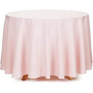 Tischdecke rund 230cm - rundes Tischtuch für Hochzeit Geburtstag - Partytischdecke Eventdeko - Tischdeko Hochzeitsdeko - Pflegeleichte Stofftischdecke für den Tisch - Rosa