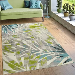 Paco Home Designer Teppich Wohnzimmer Ausgefallen Farbkombination Jungle Design Mehrfarbig, Grösse:80x150 cm