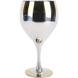 Luocute Unzerbrechliches Weinglas aus Edelstahl, Weinglas aus Edelstahl 304 mit Goldrand, 350 Ml Weinkelche aus Metall mit Stiel für Veranstaltungen Im Freien, Hochzeiten, Partys, Ideal
