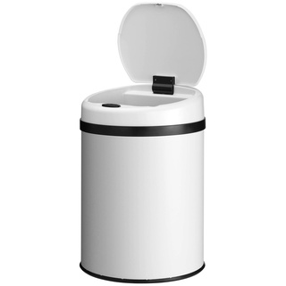 Juskys Automatik Mülleimer mit Sensor 30L - Abfalleimer mit elektrischem Deckel für Küche - Weiß
