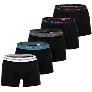 TOMMY HILFIGER Herren Boxershorts, 5er Pack - Trunks, Logo, Cotton Stretch Schwarz 2XL