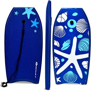 KOMFOTTEU Bodyboard Schwimmbrett, 105x51x6cm,Dunkelblau blau