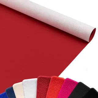 Primaflor Event- und Messeteppich Salsa | 100x1000 cm | Dunkelrot | 5 mm | Messeteppich Meterware mit Gummirücken | Vlies Teppich | Nadelvlies Bodenbelag für Messe, Event und Publikumsverkehr