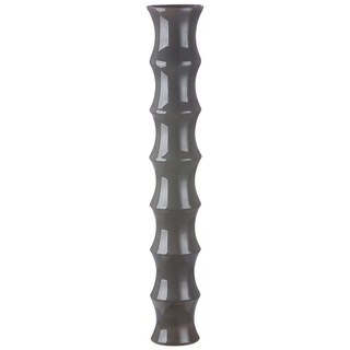 GILDE Glas Vase XL Bamboo - große Deko Bodenvase dunkel grau - Höhe 85 cm