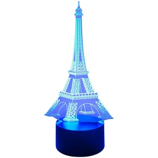 originelle 3D LED-Lampe Eiffelturm mit 7 Leuchtfarben Urlaub in Frankreich Paris