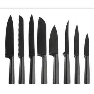 Q Design Messerset 8-tlg. Edelstahl Mattschwarz