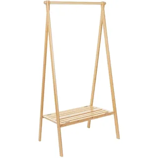 Hhg - Standgarderobe 730, Kleiderständer Garderobe Garderobenständer, Bambus Klappbar 150x84x57cm