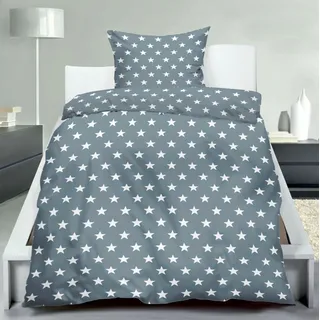 Flanell Bettwäsche Microfaser 135x200 / 80x80 Sterne Art: 161745 (blau)