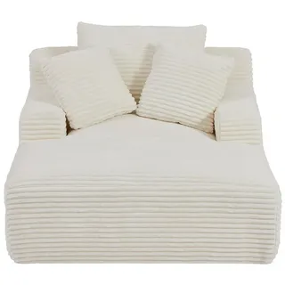 Vente-Unique Recamiere, Beige, Textil, Uni, 1-Sitzer, 120x72x168 cm, Wohnzimmer, Sessel, Relaxliegen