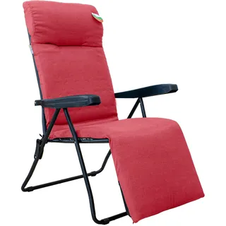 GARDENIA Liegestuhl zum Relaxen, neigbar, automatisch, rot, aus Stahllegierung, 84 x 60 x H 105 cm