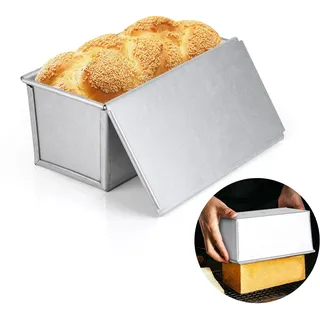 AZKEEGREY Brotbackform mit Deckel, Brotbackformen Kastenform für Kuchen und Brot, Toastbrot Backform brotformen zum Backen 34x14x12cm