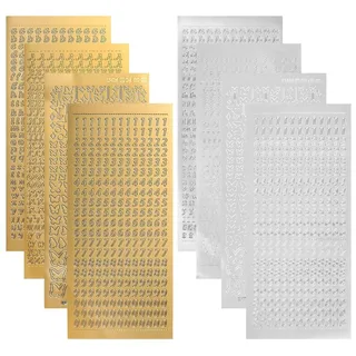 16 Wachsbuchstaben für Kerzen, Gold/Silber, Bastelset - Gold/Silber