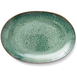 Bitz Gastro schwarz grün Platte oval 36 x 25 cm