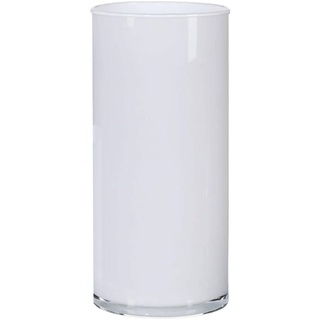 Vase Zylinder 30 cm Glas Weiß S (Small)