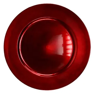 Florists Products Kunststoffteller Dekoteller Rot Ø33cm Glasureffekt 6er Set Weihnachten, 6 Stück rot