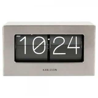 Karlsson Uhr Wand- und Tischuhr Boxed Flip Brushed Steel (20,5x7x11,5cm)