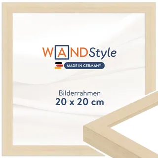 WANDStyle Bilderrahmen 20x20 Natur, moderner Bilderrahmen Holz 20x20 cm | Hochwertiger Holzbilderrahmen, Posterrahmen zum Aufhängen, Rahmen 20x20 cm, Fotorahmen H950 - Made in Germany