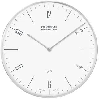 Dugena Dessau Funk-Wanduhr, 32 cm, Araber, silber