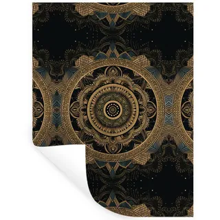MuchoWow Wandsticker Mandala - Gold - Bohème - Luxus (1 St), Wandtattoo, Selbstklebend, Wohnzimmer, 60x80 cm bunt 60 cm x 80 cm x 0.1 cm