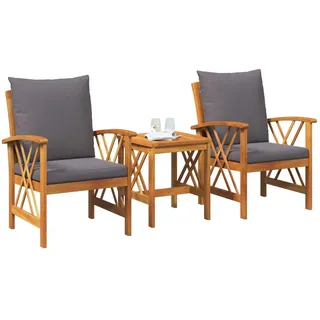 vidaXL Garten-Lounge-Set 3-tlg. braun