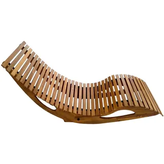Ergonomische Schwungliege / Saunaliege aus Akazienholz, faltbar