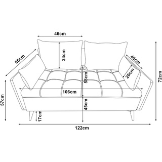 Sofa Sysmä 2-Sitzer Grau matt