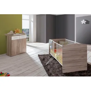 Wimex Babybett York, 3-fach höhenverstellbar, mit Schlupfsprossen aus Massivholz weiß