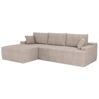 Juskys Sofa, Taupe, Textil, 250x155 cm, Wohnzimmer, Sofas & Couches, Wohnlandschaften, Ecksofas