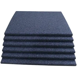 6x Spielplatzmatte Fallschutzmatten Gummiplatten Gummimatten Schaukel Schwarz 50x50x2,5cm