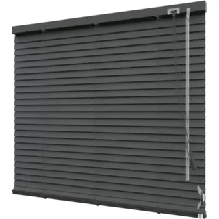 SOLUNA DIM-OUT Alu-Jalousie schiefer 240x170 cm, mit 20% mehr Lamellen zur besseren Verdunkelung - Grau