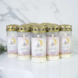Grabkerzen STERNENKIND ROSA, 10 Stk, Brenndauer 4 Tage, Grablicht