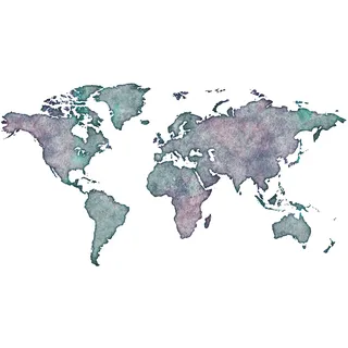 Poster Weltkarte DIN A3 , Weltkarte Aquarell, World map watercolor poster