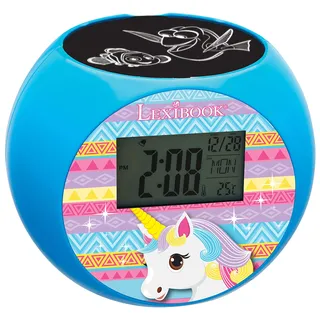 Lexibook Einhorn Unicorn Projektor-Radiowecker, Soundeffekte, Batterien, rosa, RL975UNI