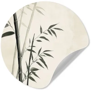 MuchoWow Wandsticker Japandi - Bambus - Beige (1 St), Wandtattoo Selbstklebend, Wohnzimmer Deko Aufkleber, 30x30 cm beige 30 cm x 30 cm x 0.1 cm