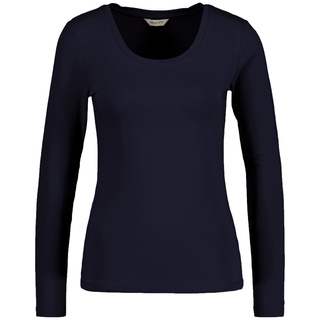 GANT Damen Langarm-Shirt - Scoop Neck Top, Longsleeve, U-Ausschnitt, Cotton Stretch Blau 4XL