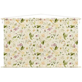 Bilderdepot24 Wandteppich modern Aquarell Tiere Schmetterlinge weiss, rechteckig, Höhe: 2.6 mm, großes Wandbild aus Natur-Baumwolle Wandbehang Stoffbild Tuch Wollseil weiß rechteckig | 90 cm x 60 cm x 2.6 mm
