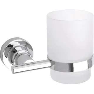 tesa 40299-00000-00 luup Zahnputzbecher Klebstoff Chrom (glänzend), Weiß (satiniert)