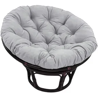 Rundes Polyrattan Papasan Sesselkissen, 100 cm Durchmesser, 10 cm Dicke, Polster-Bodenkissen für Drehsessel, Rattanmöbel Gartenstühle Blumen, Orange, 60 x 60 Größe