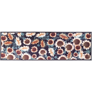 Küchenläufer »SUNFLOWER«, Primaflor-Ideen in Textil, rechteckig, Höhe: 5 mm, Motiv Sonnenblumen, rutschhemmend, waschbar, Küche schwarz