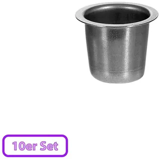 Kerzenhalter konisch Silber 22mm - Tülle und Tropfenfänger einzeln oder im Set - die perfekte Kerzentülle für Spitzkerzen, Größe:Tülle 10er Set
