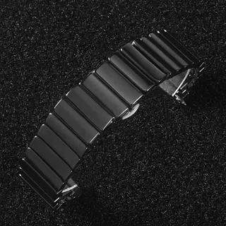 ZXF Uhrenarmband, 20mm 22mm 24mm Keramik Uhrenarmband Universal Schmetterling Schnalle Armband Armband Band Gürtel Armband (Band Color : Schwarz, Band Width : 24mm)